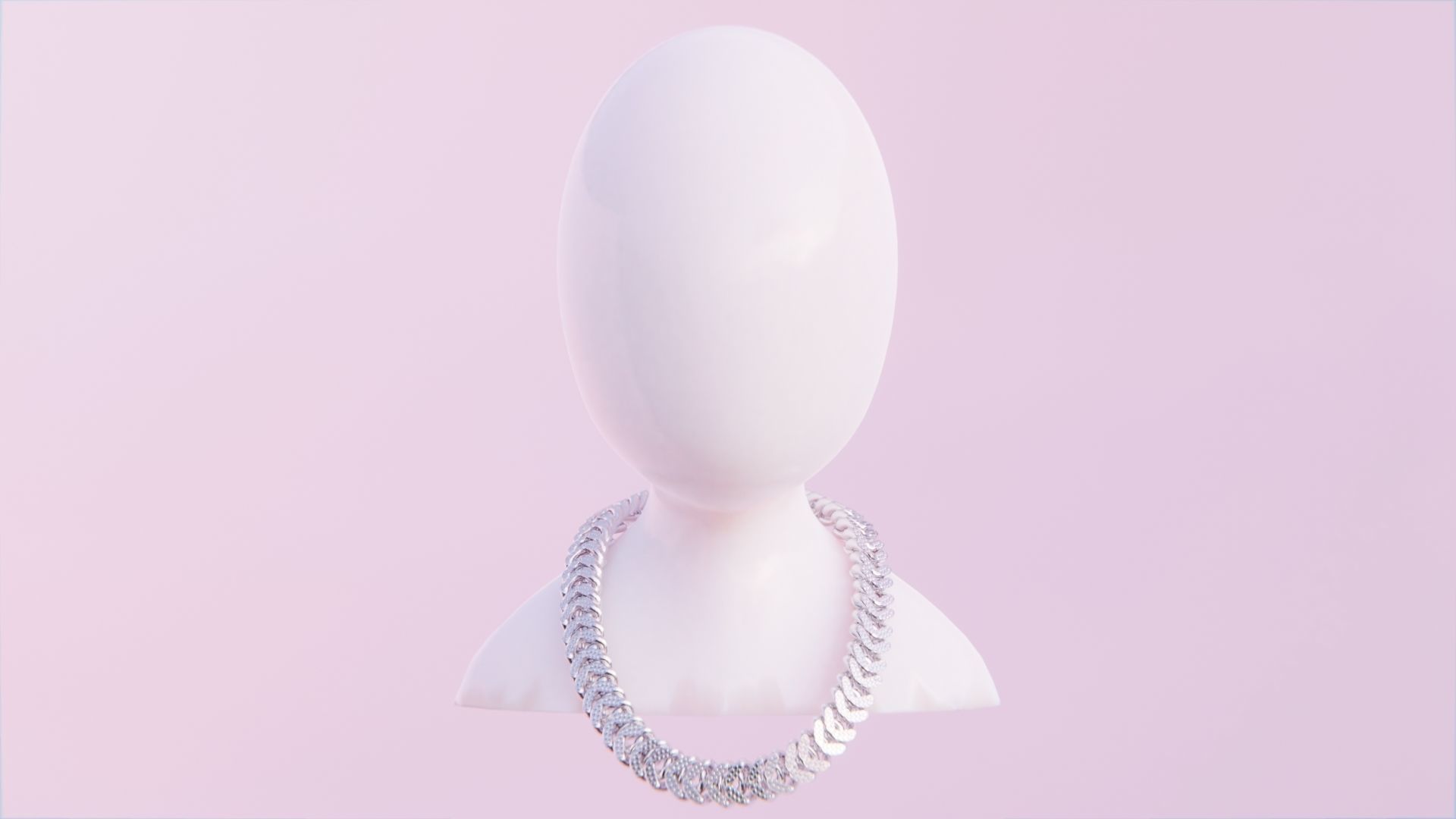 Interlocking Diamond Link Chain Low-poly 3D model_3
