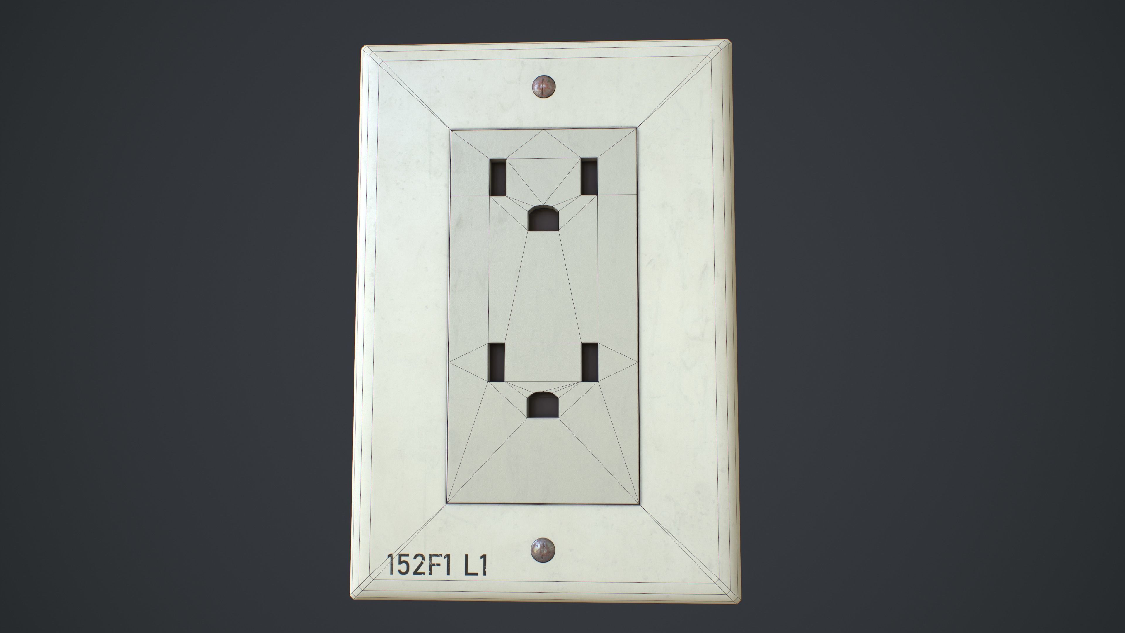 Outlets and Switches - Clean and Dirty Low-poly 3D model_4