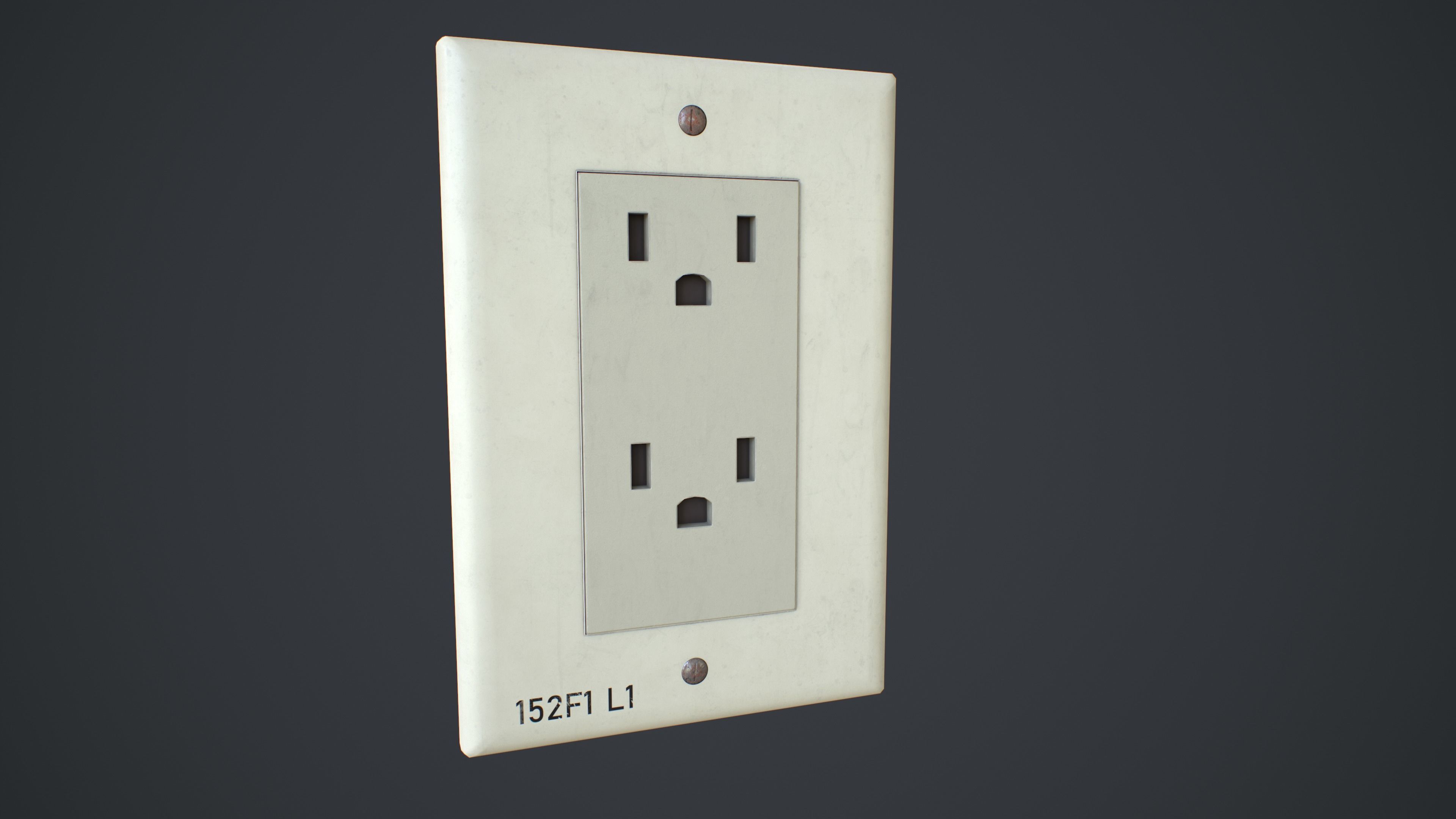 Outlets and Switches - Clean and Dirty Low-poly 3D model_1