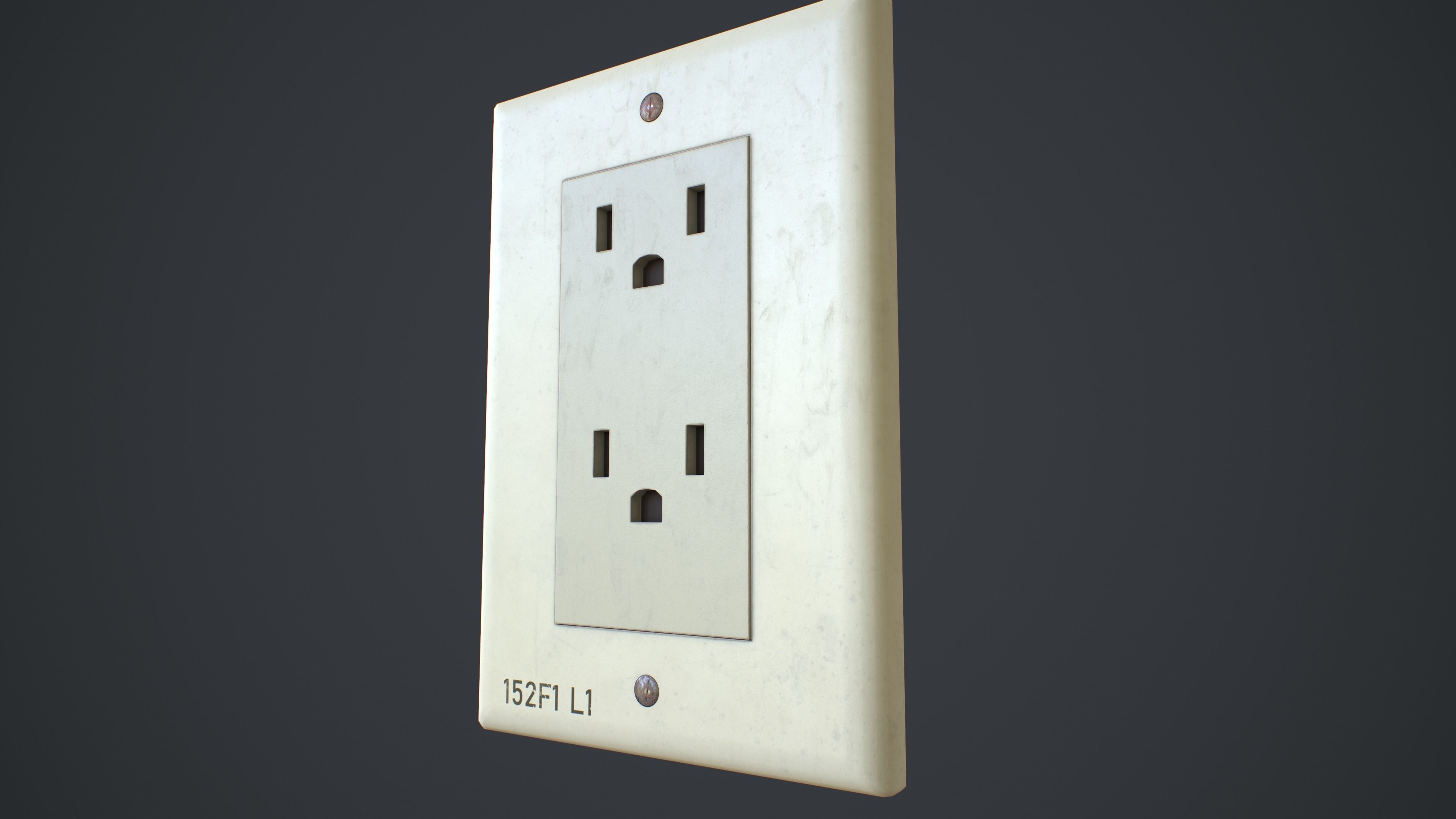 Outlets and Switches - Clean and Dirty Low-poly 3D model_2