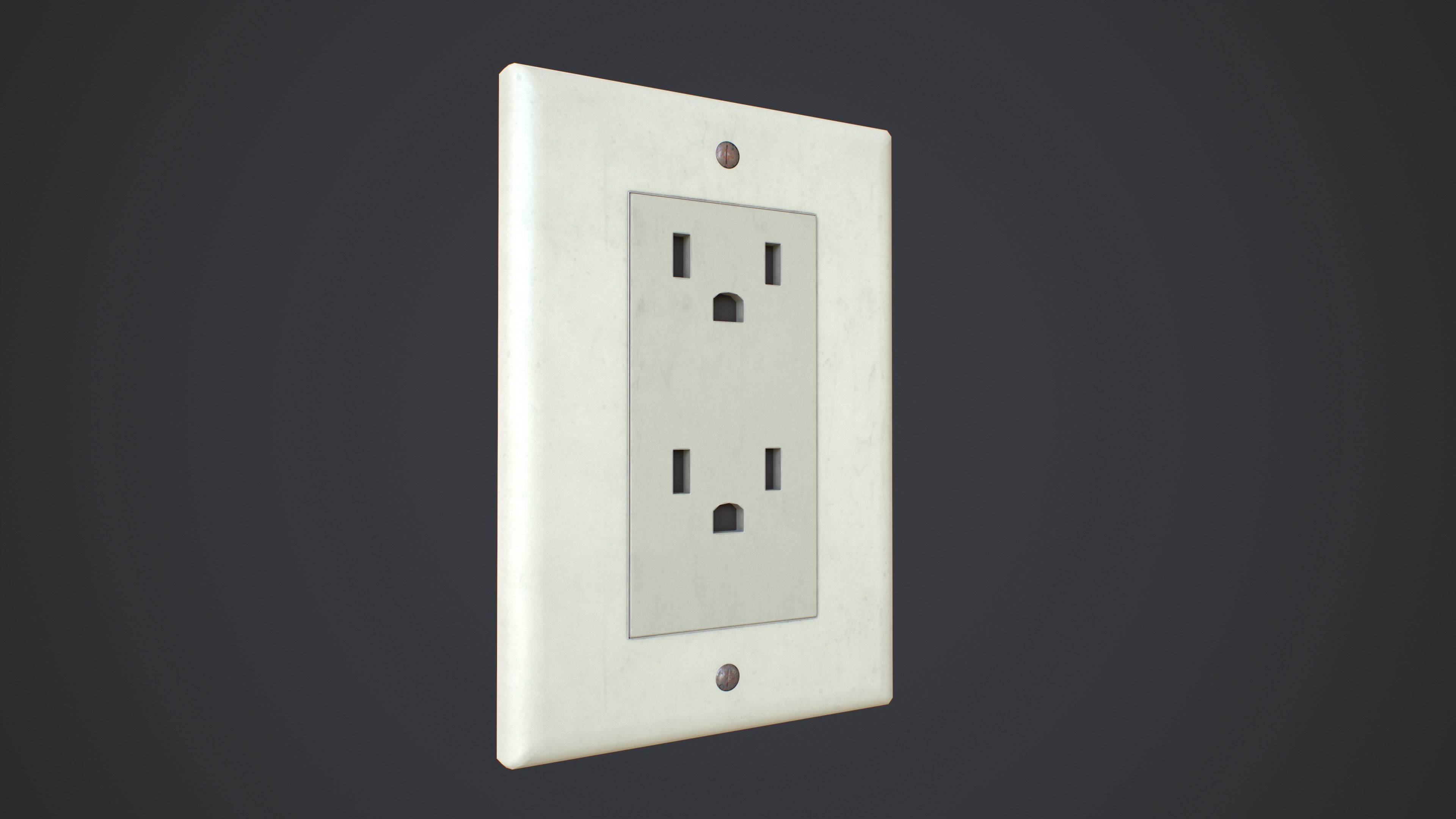 Outlets and Switches - Clean and Dirty Low-poly 3D model_5