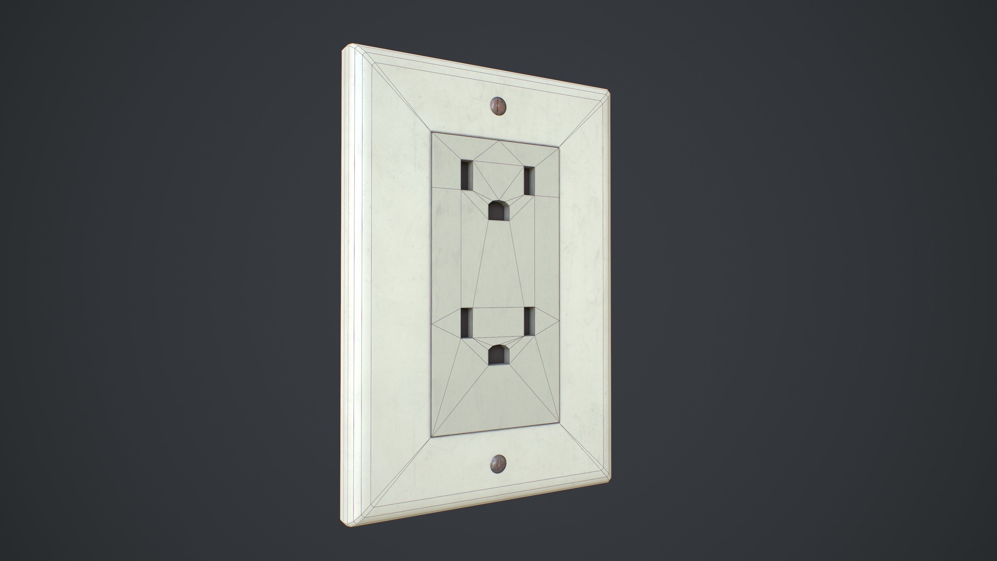Outlets and Switches - Clean and Dirty Low-poly 3D model_6