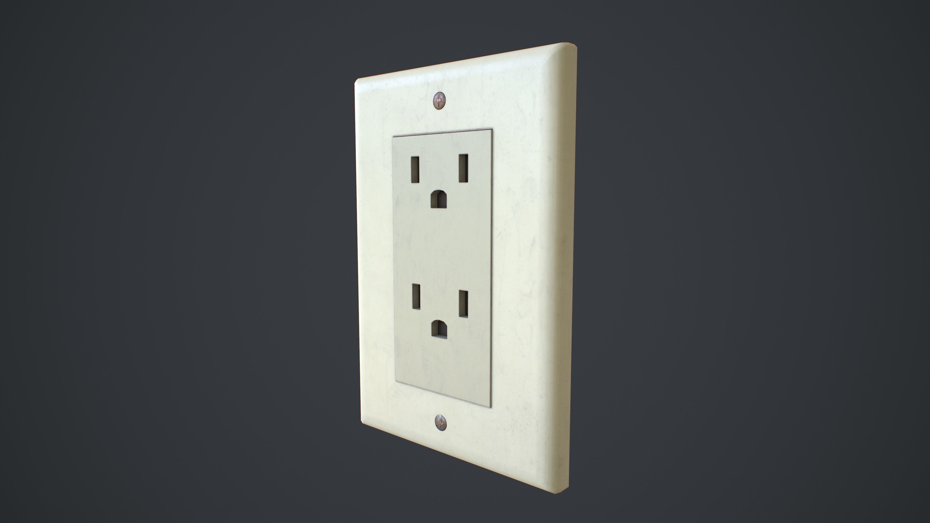 Outlets and Switches - Clean and Dirty Low-poly 3D model_8