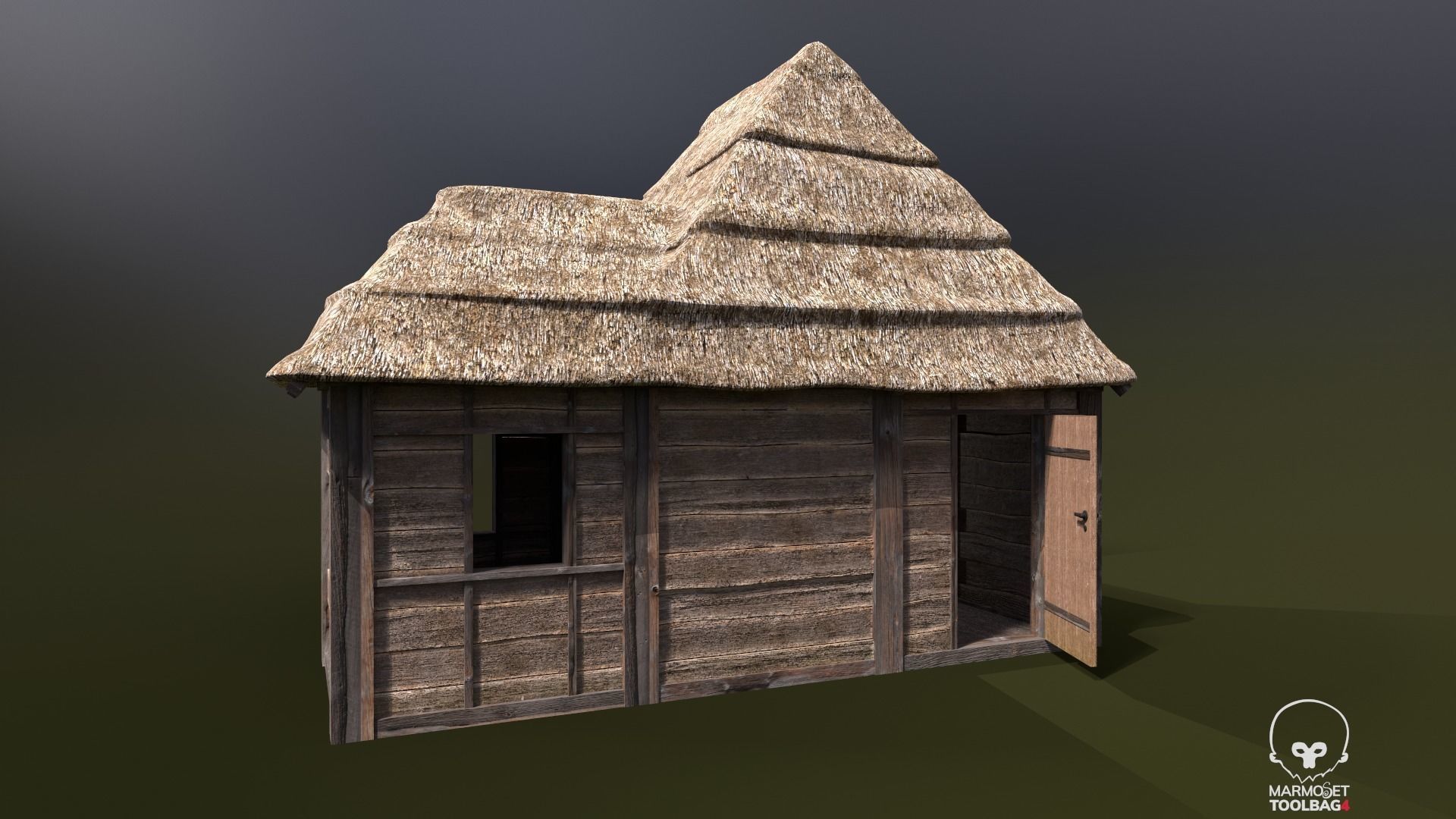 Medieval Hut - Sredniowieczna Chata --1D-- Low-poly 3D model_5
