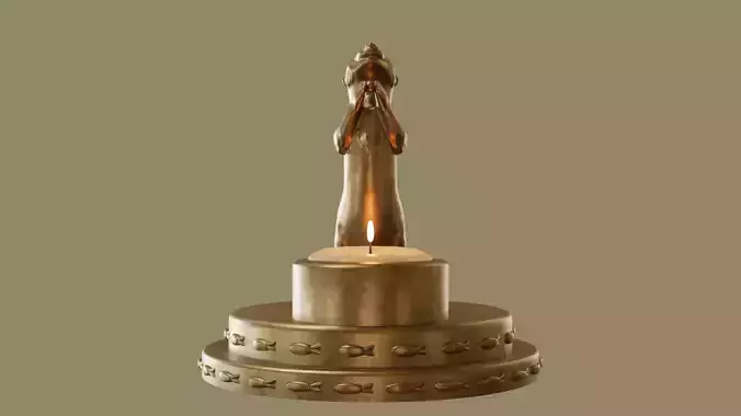 Otter Candle Holder Sculpture for 3D Printing 3D Printed Model