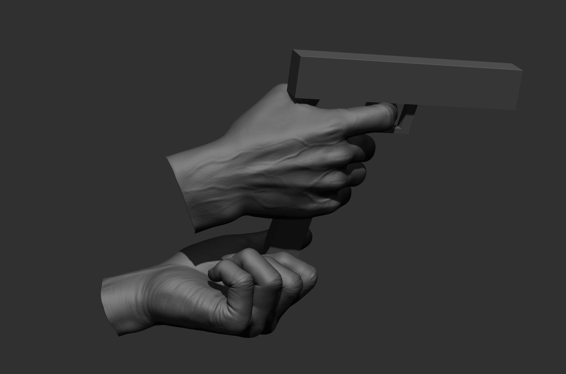 6 male hand poses 3D model_17