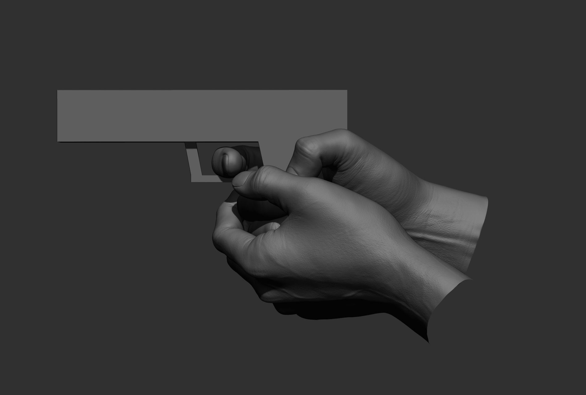 6 male hand poses 3D model_38