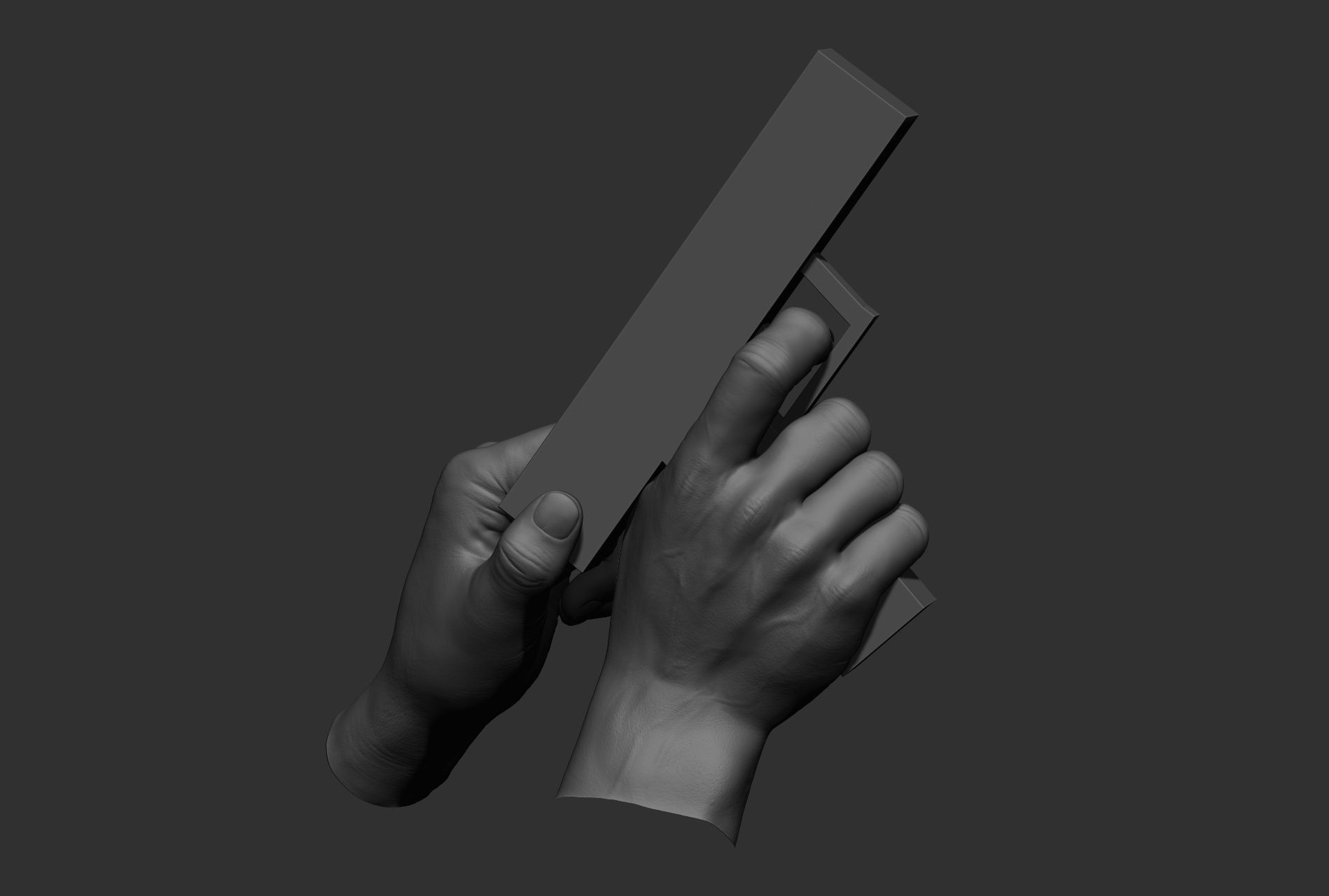 6 male hand poses 3D model_31