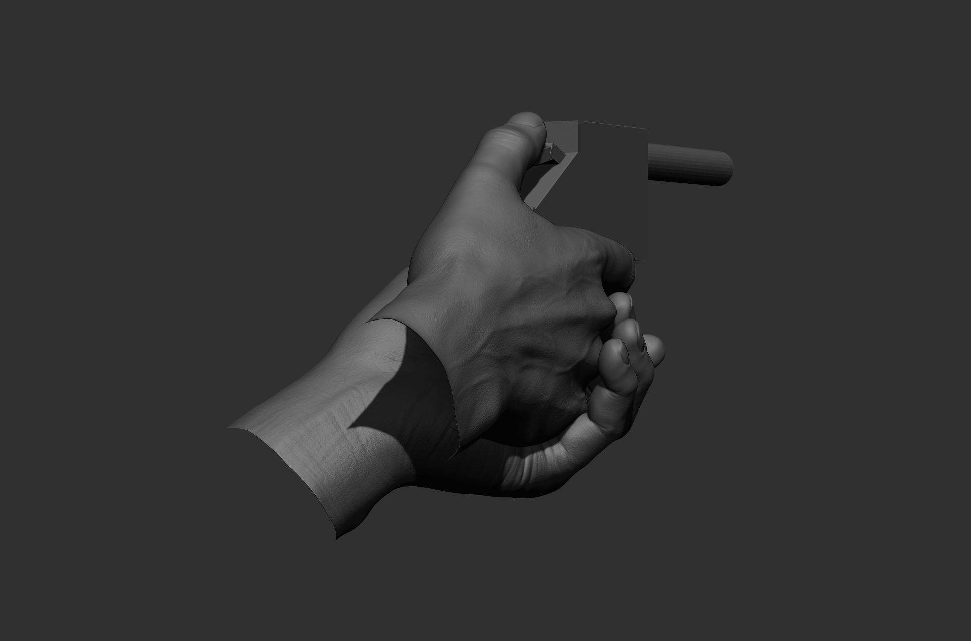 6 male hand poses 3D model_11