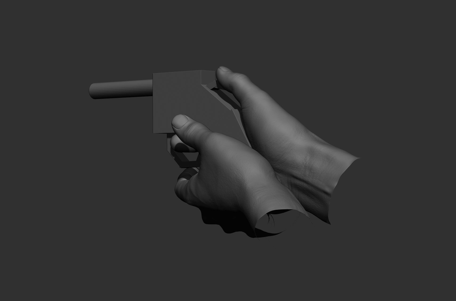 6 male hand poses 3D model_12