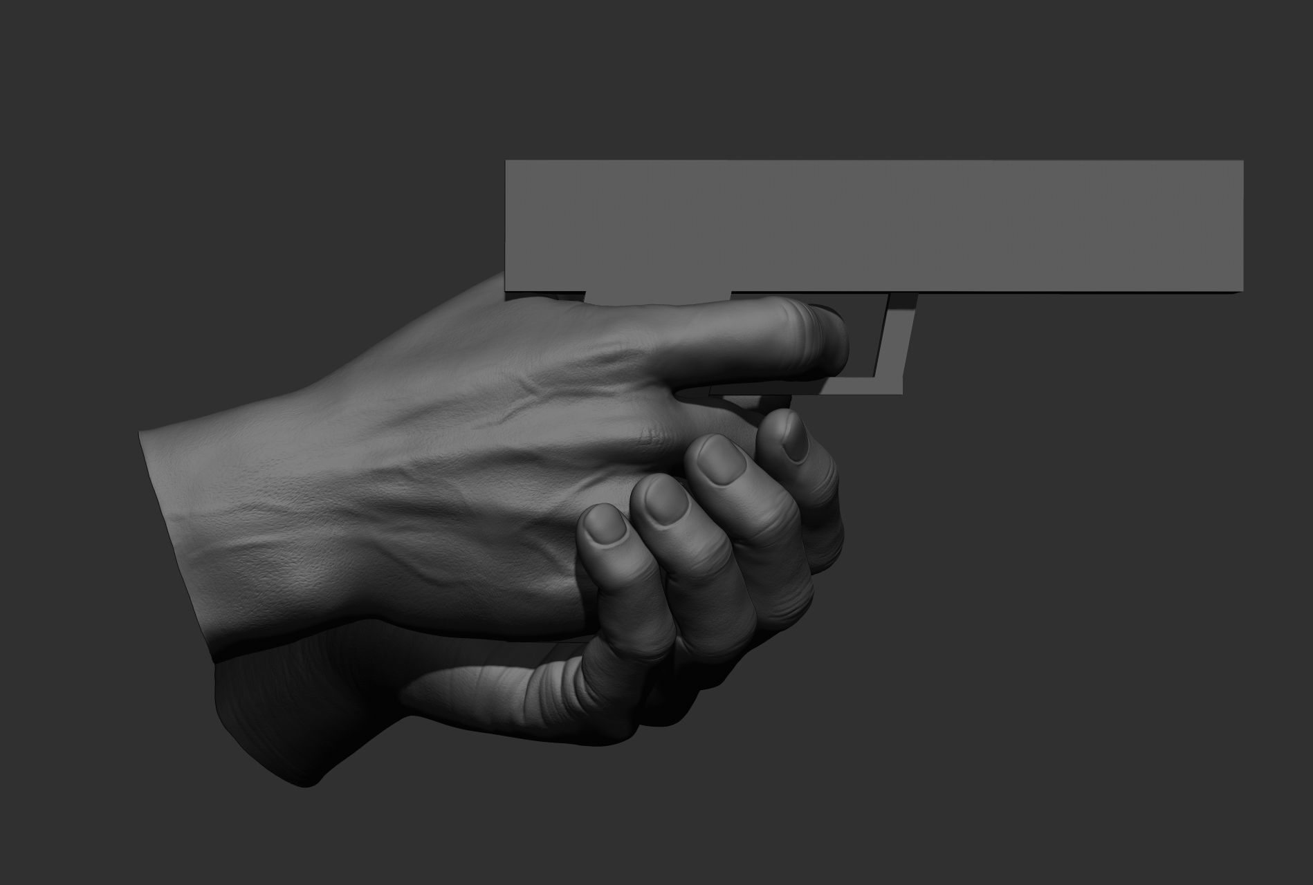 6 male hand poses 3D model_42