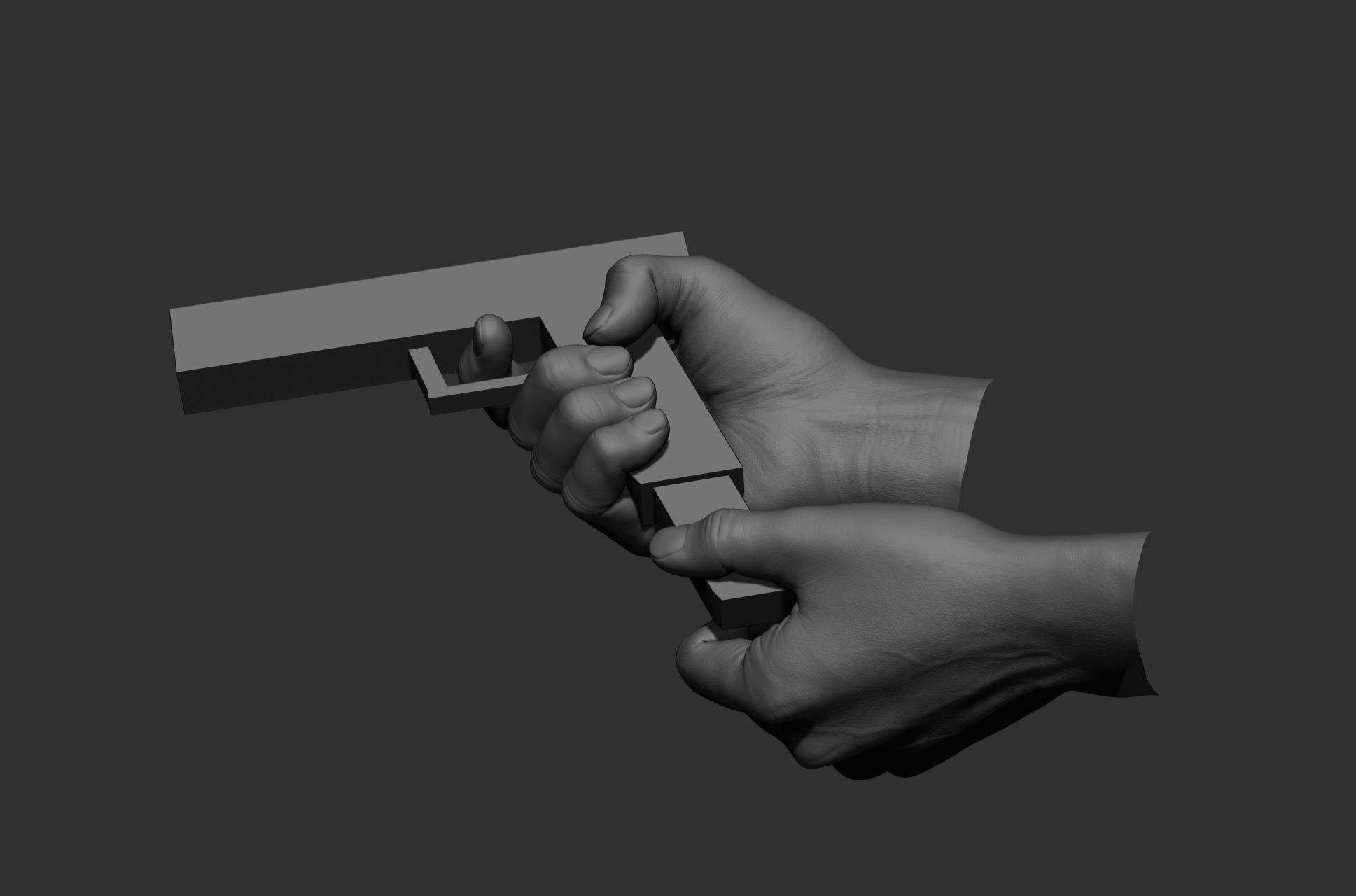 6 male hand poses 3D model_19