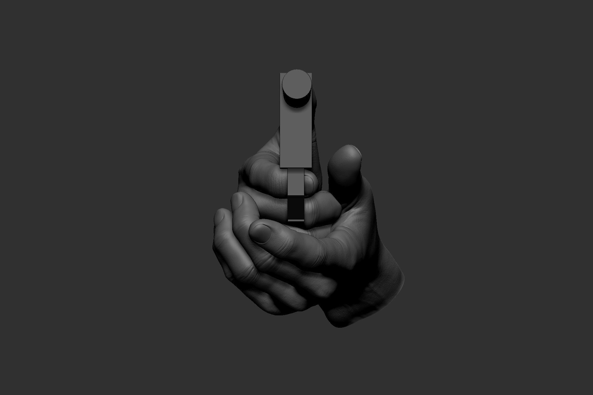 6 male hand poses 3D model_8