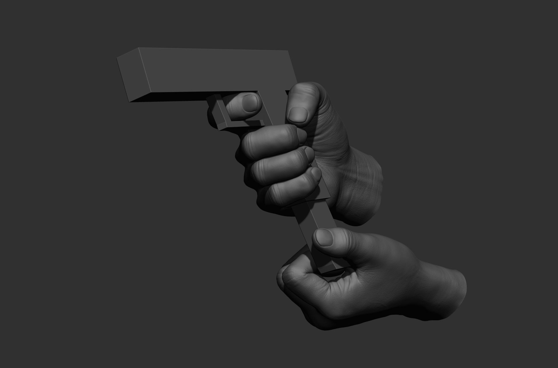 6 male hand poses 3D model_15