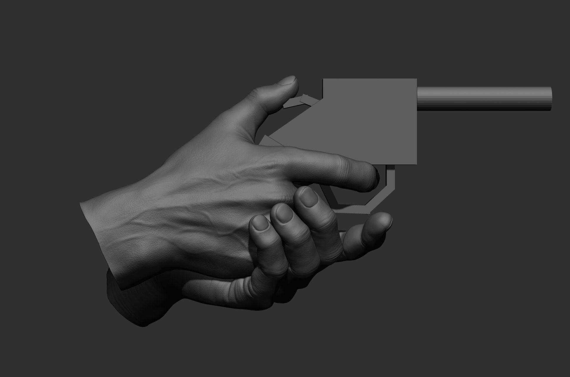 6 male hand poses 3D model_10