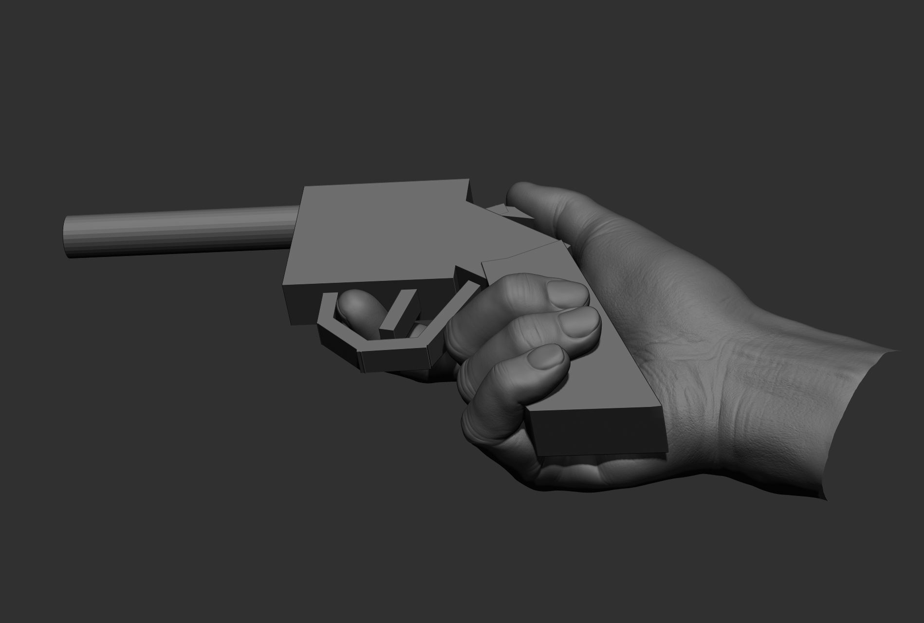 6 male hand poses 3D model_55