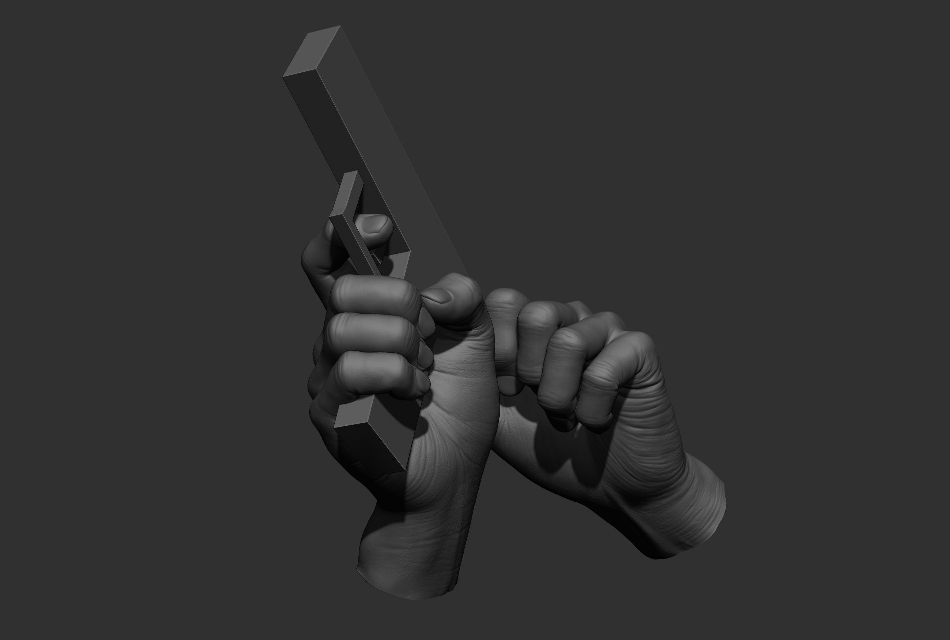 6 male hand poses 3D model_29