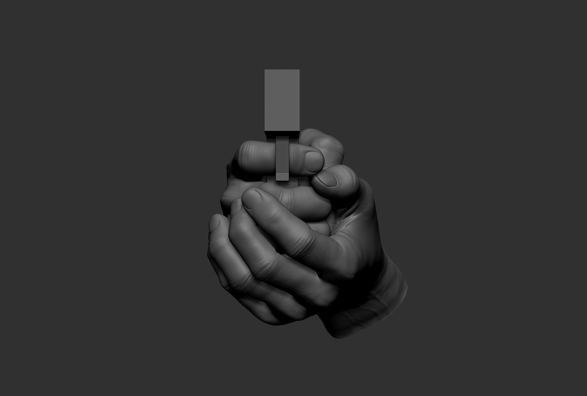 6 male hand poses 3D model_40