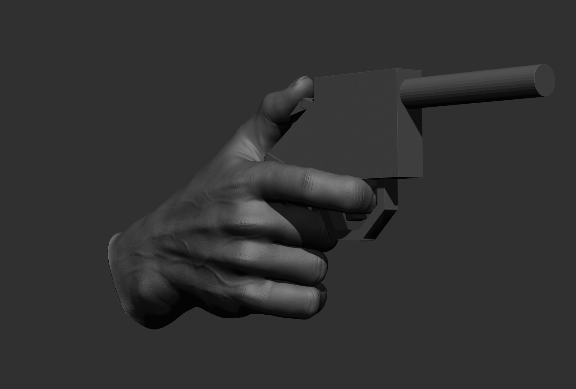 6 male hand poses 3D model_48