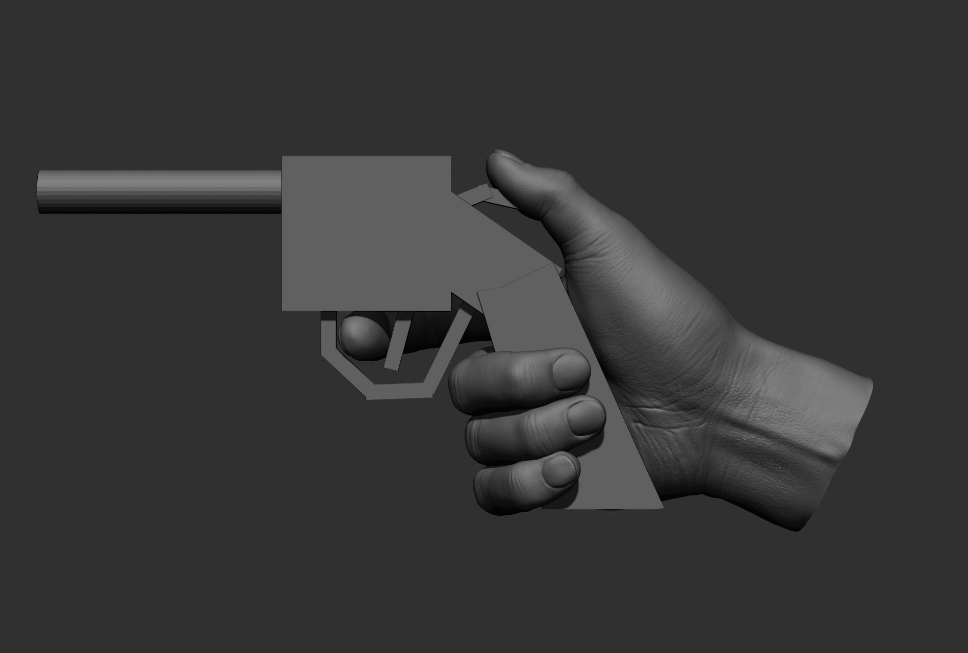 6 male hand poses 3D model_45