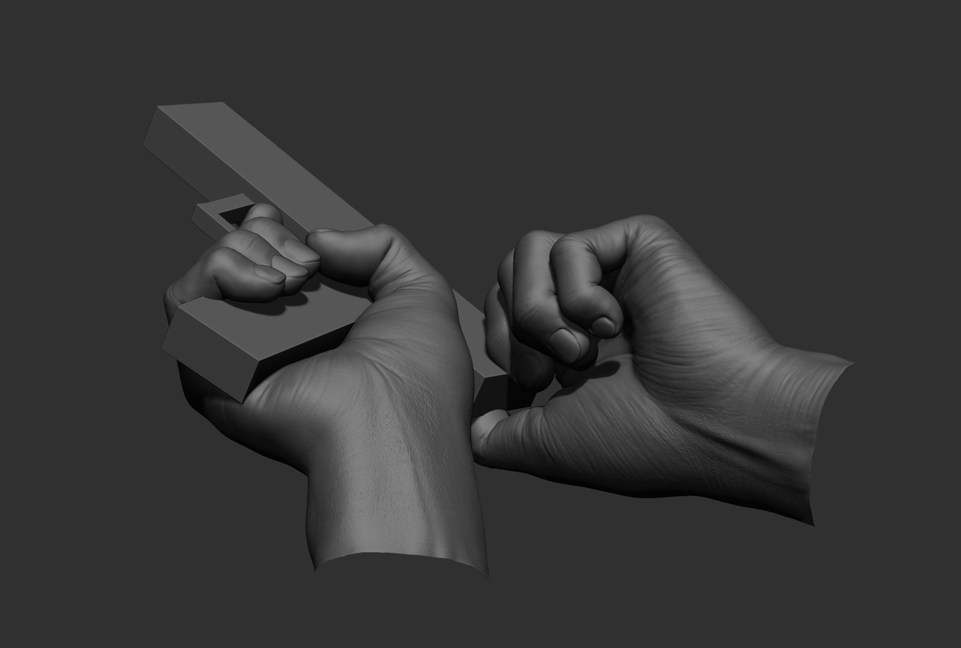 6 male hand poses 3D model_36