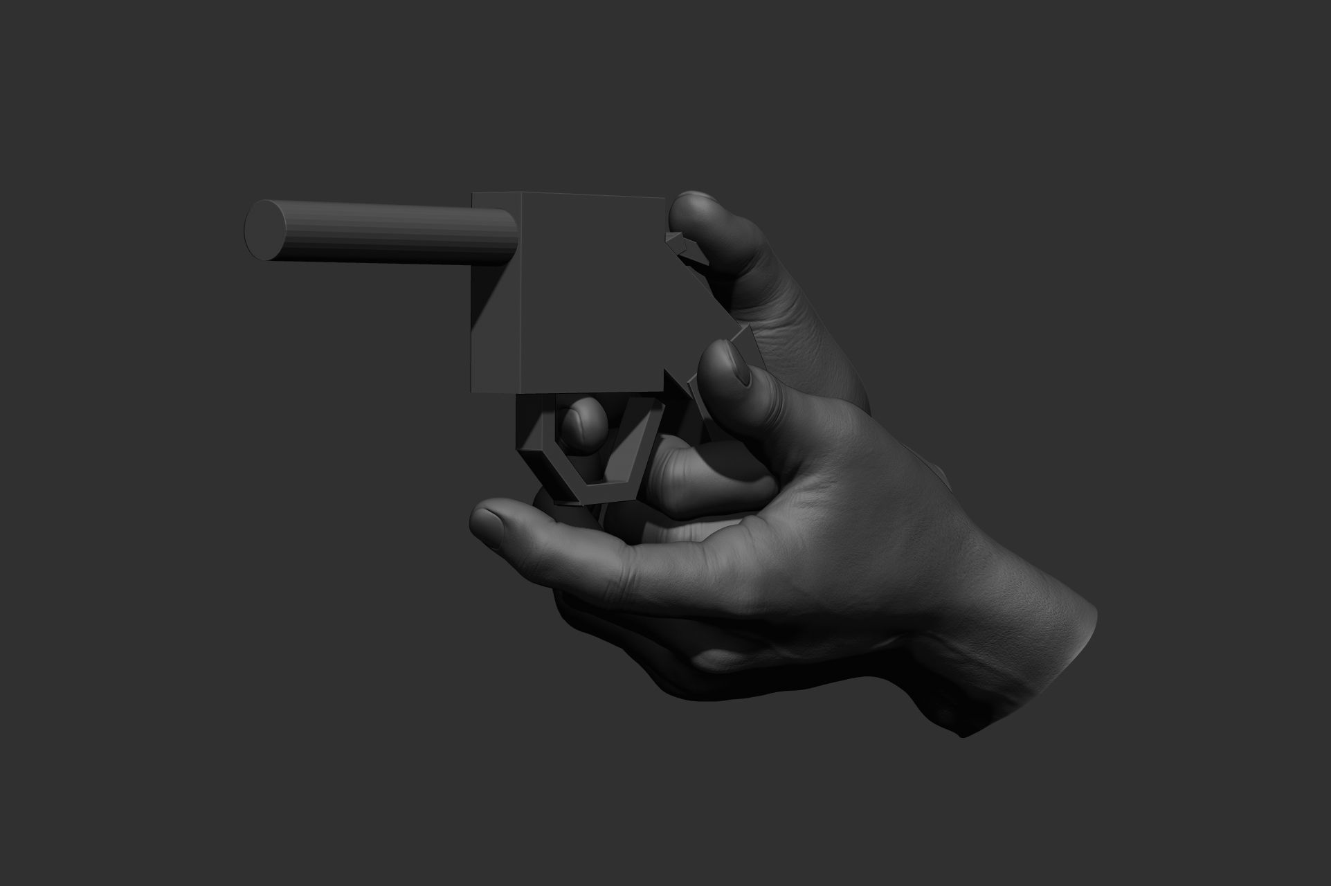 6 male hand poses 3D model_7