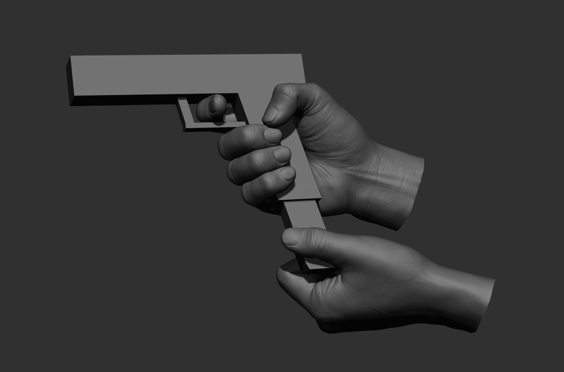 6 male hand poses 3D model_14