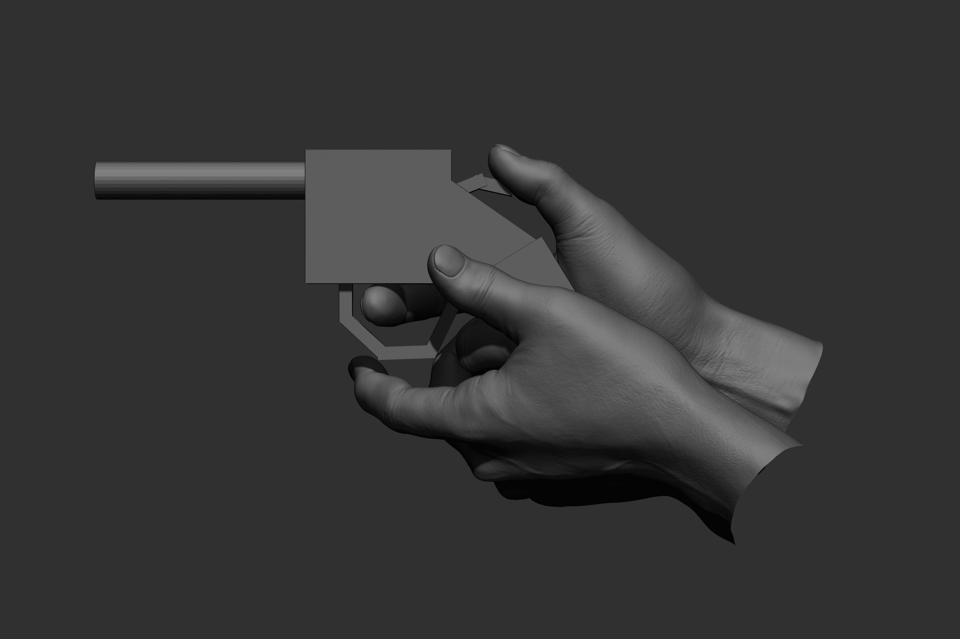 6 male hand poses 3D model_6