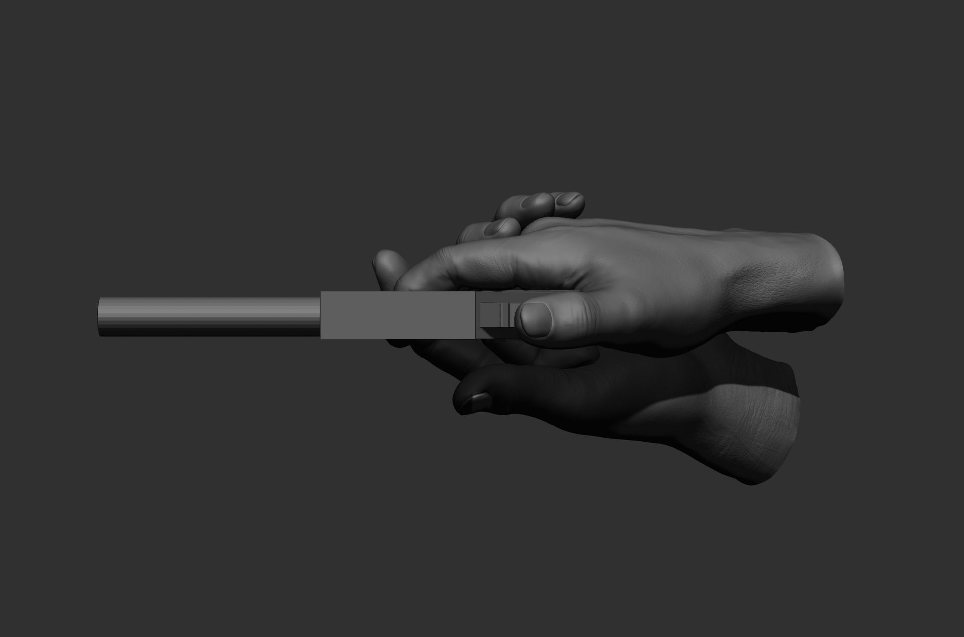 6 male hand poses 3D model_13