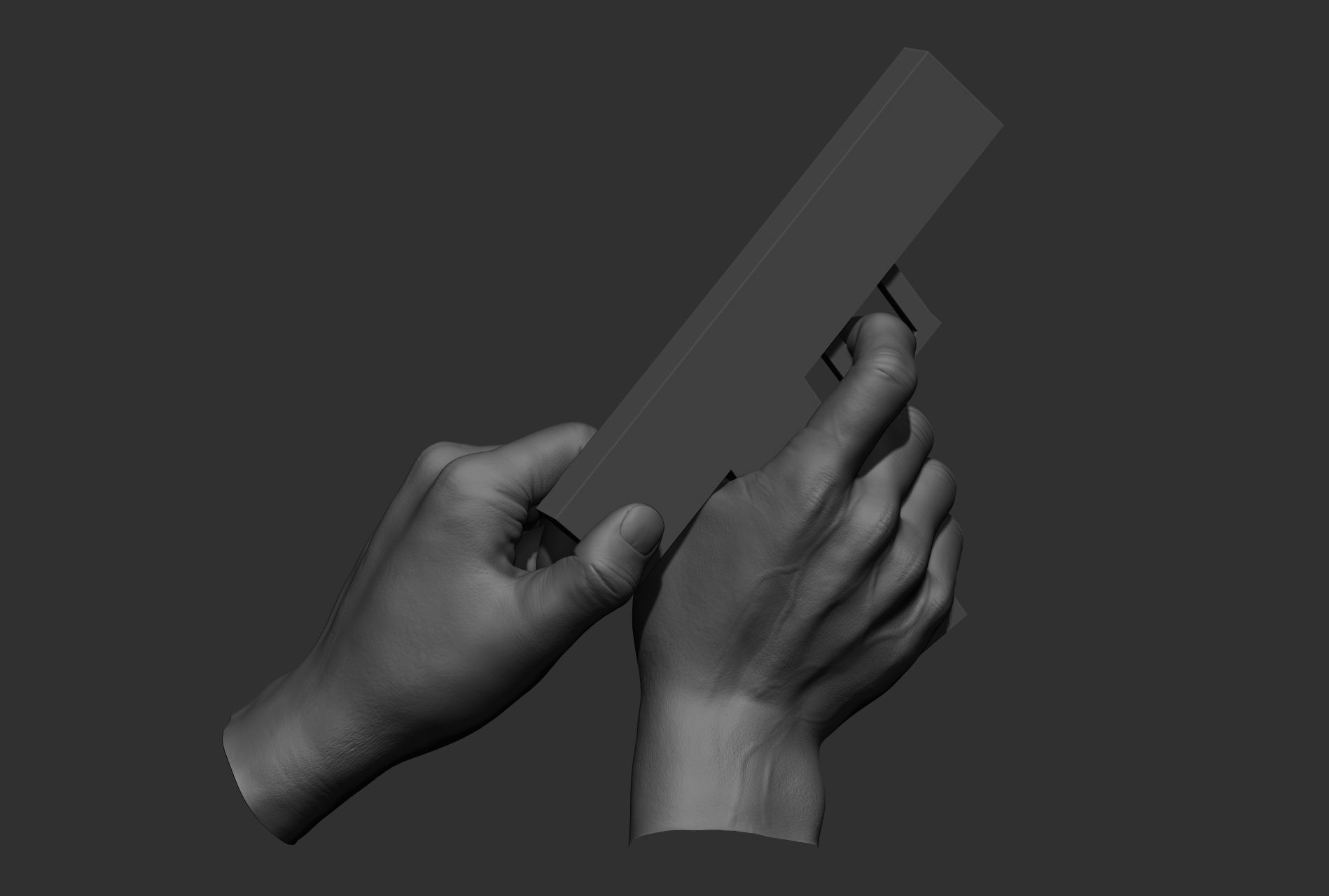 6 male hand poses 3D model_32
