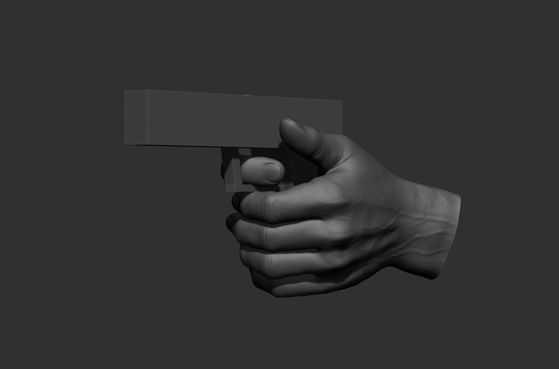 6 male hand poses 3D model_22