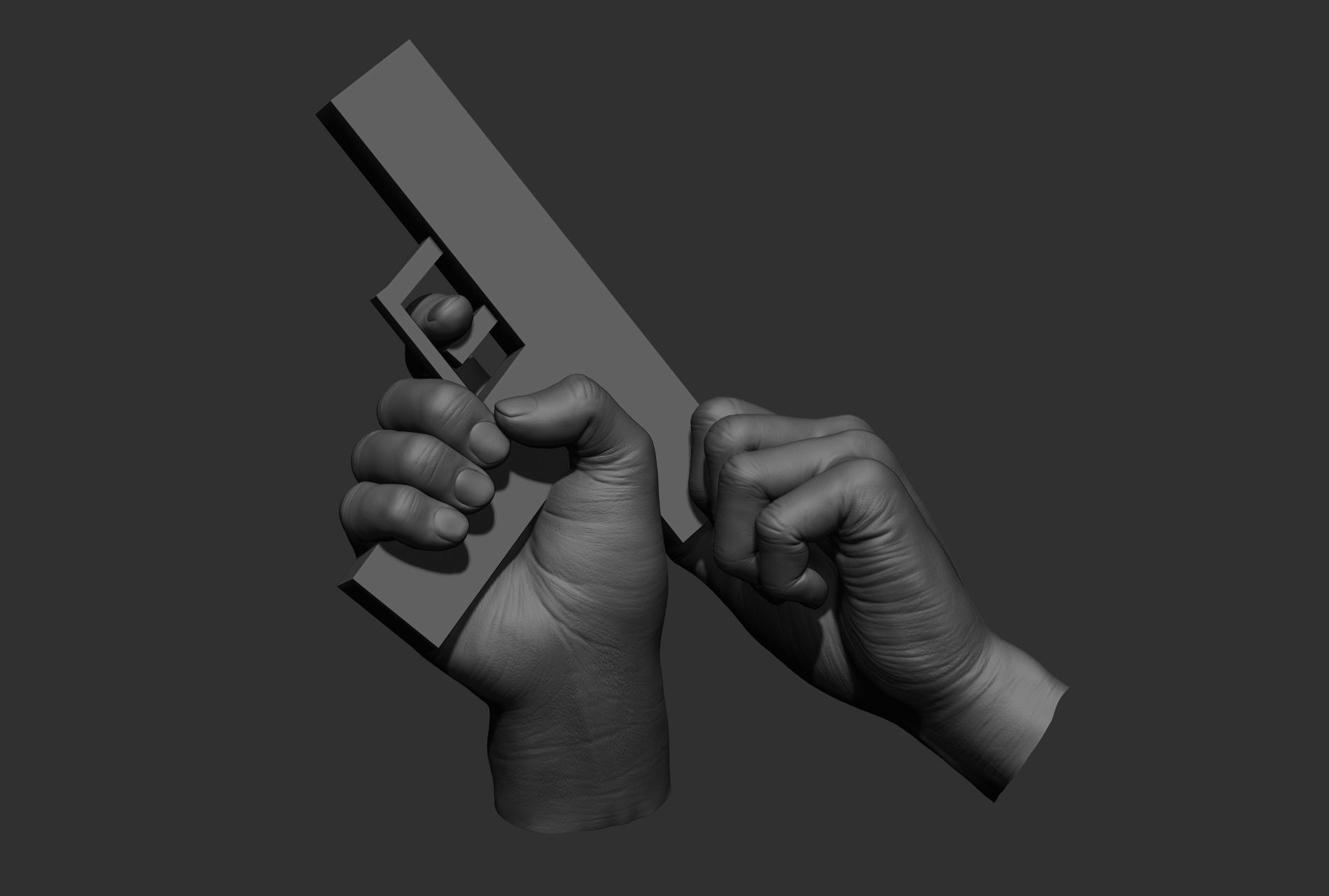 6 male hand poses 3D model_28