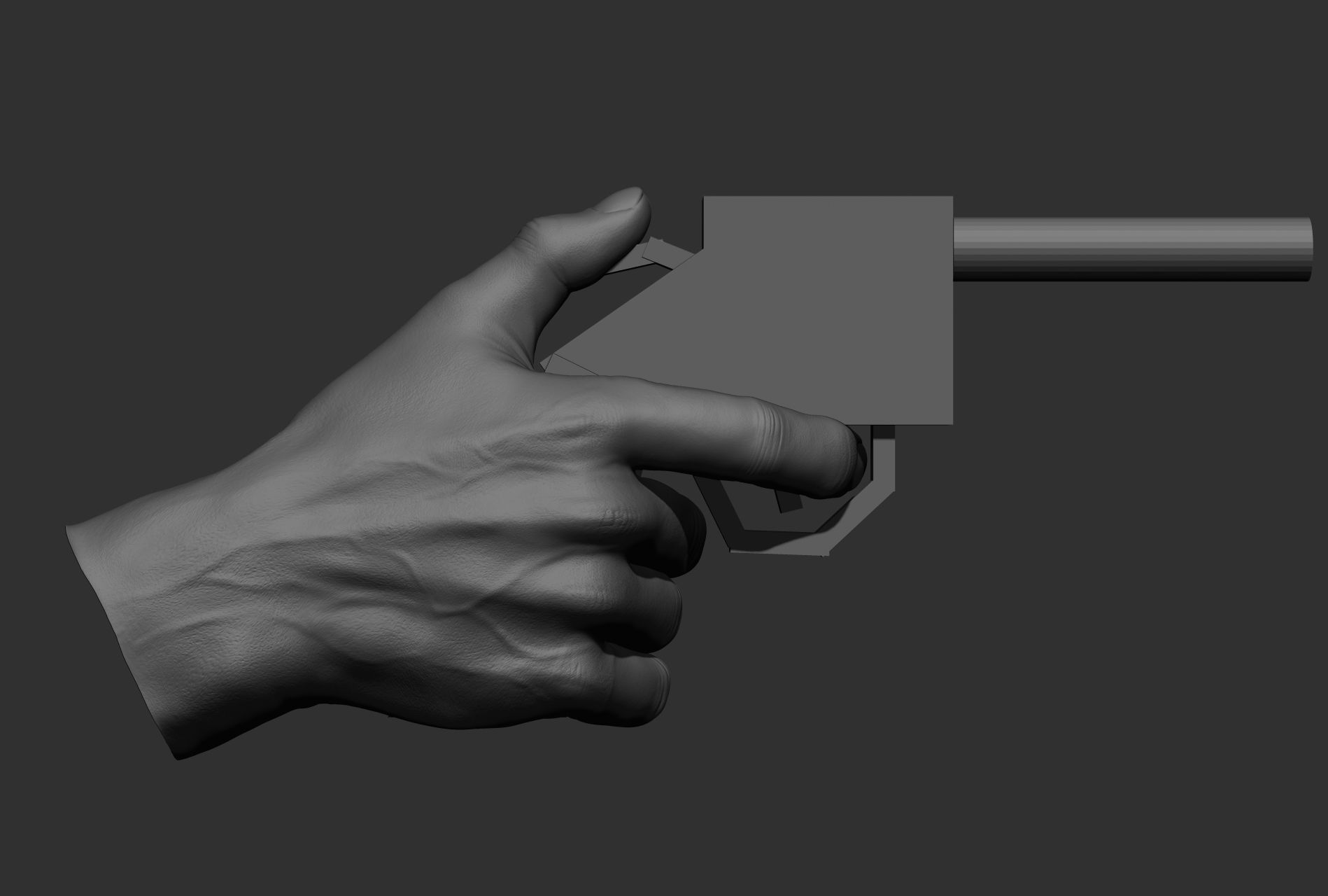 6 male hand poses 3D model_49