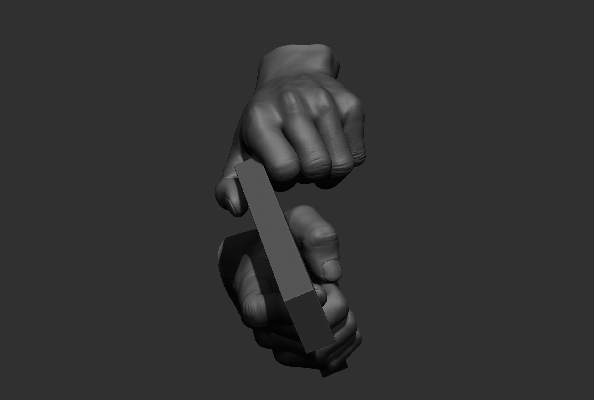 6 male hand poses 3D model_37