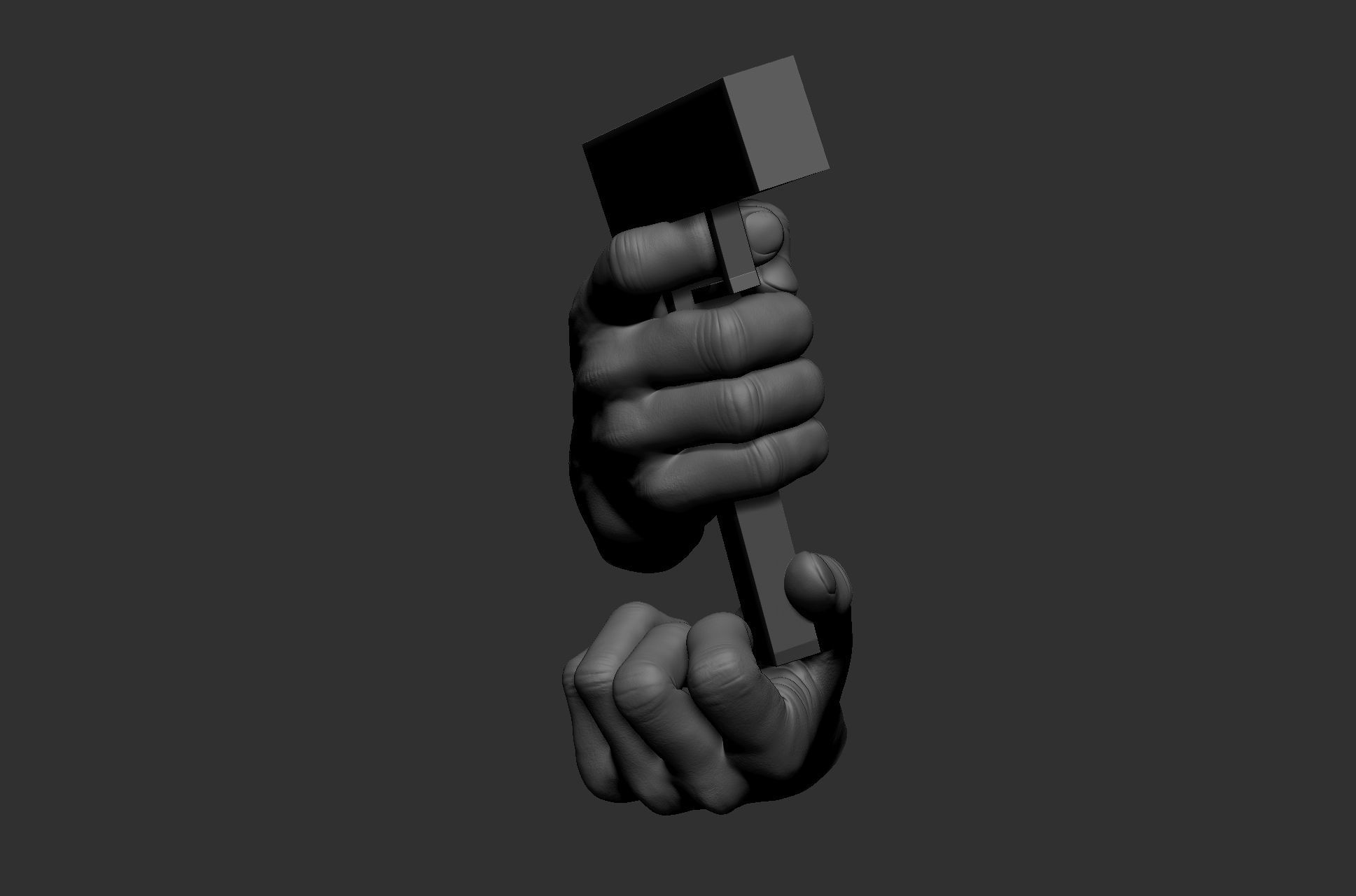 6 male hand poses 3D model_16