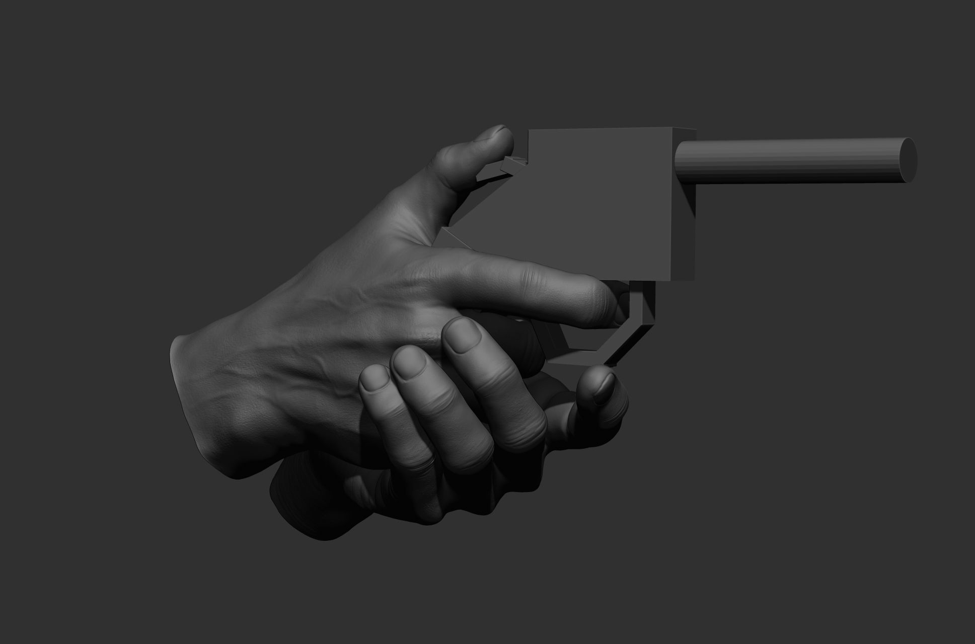 6 male hand poses 3D model_9