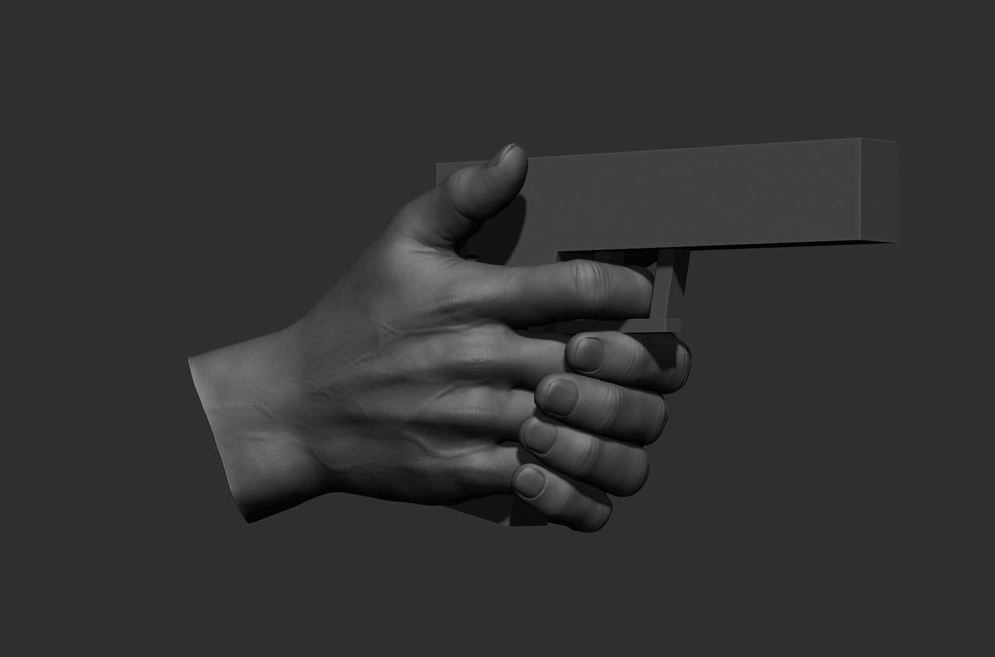 6 male hand poses 3D model_24