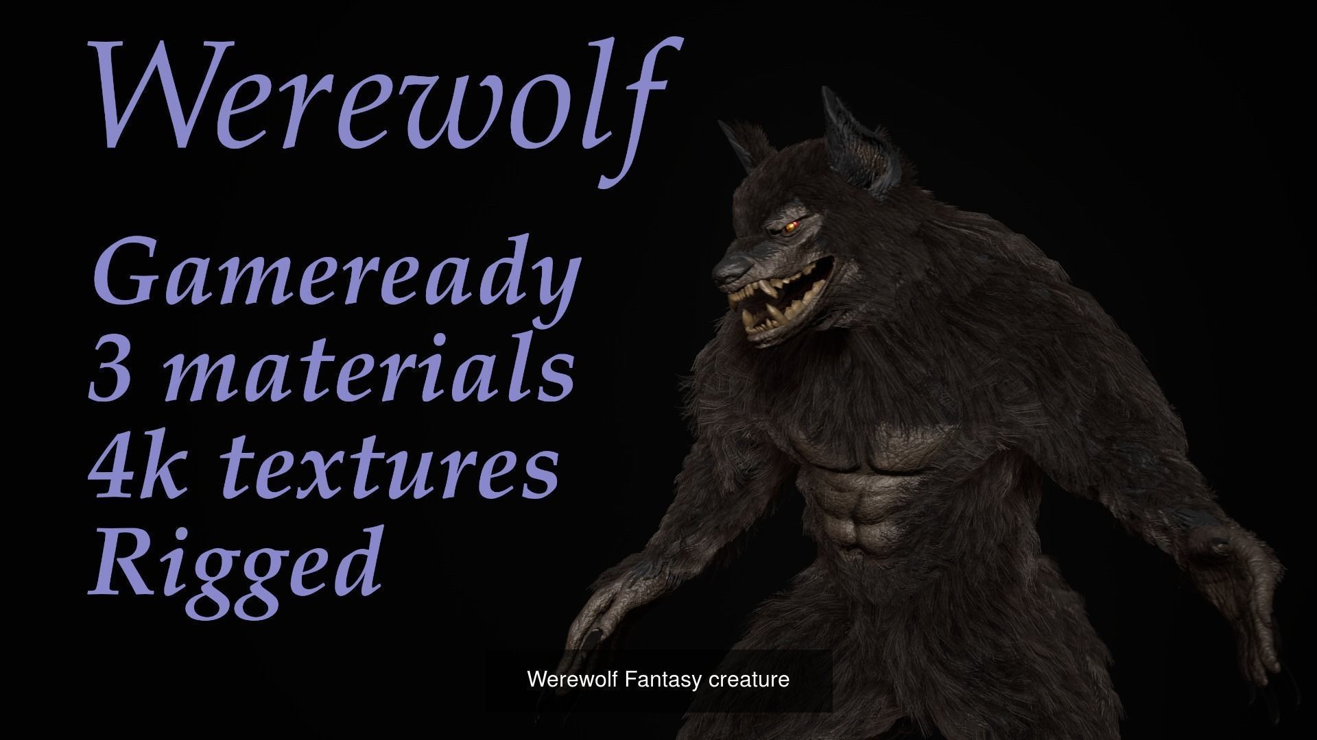 Fantasy Knight Skeleton and werewolf pack 3D Model Collection_6