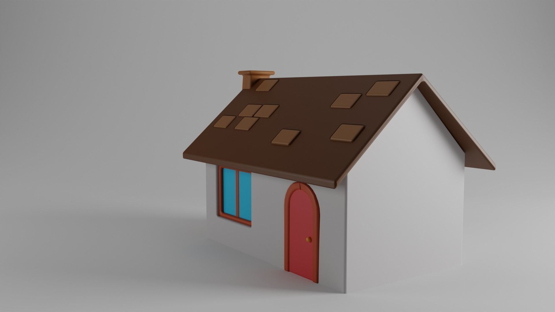 Low Poly House Low-poly 3D model_2
