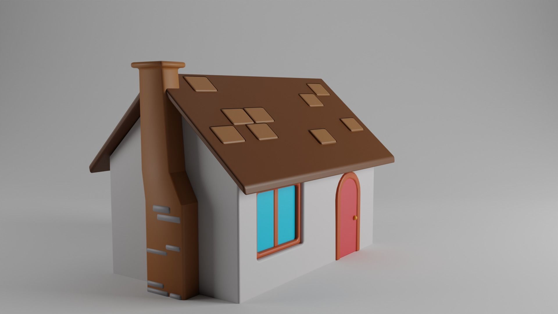 Low Poly House Low-poly 3D model_1