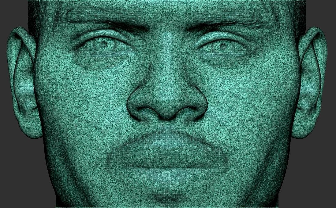 Chris Brown bust for 3D printing 3D print model_31