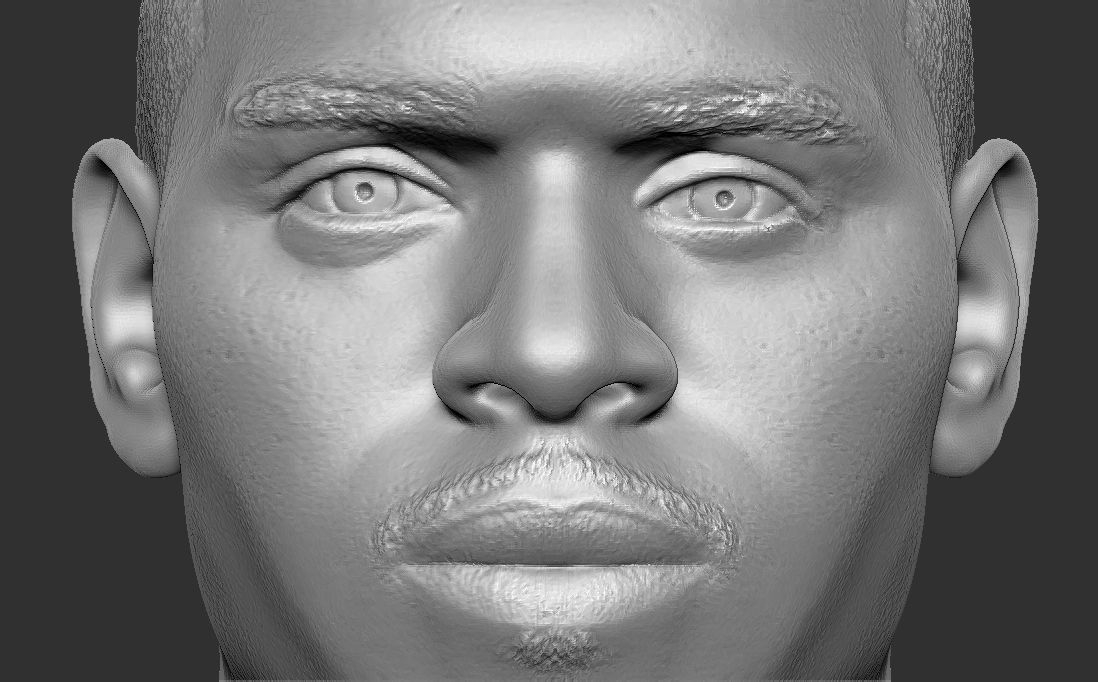 Chris Brown bust for 3D printing 3D print model_24