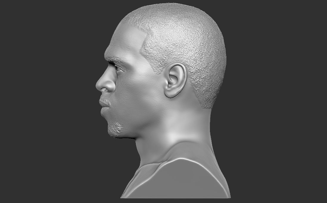 Chris Brown bust for 3D printing 3D print model_10