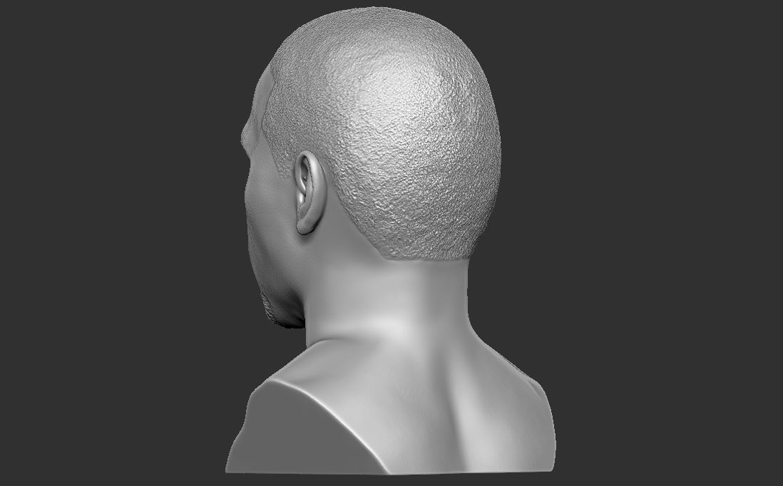 Chris Brown bust for 3D printing 3D print model_11