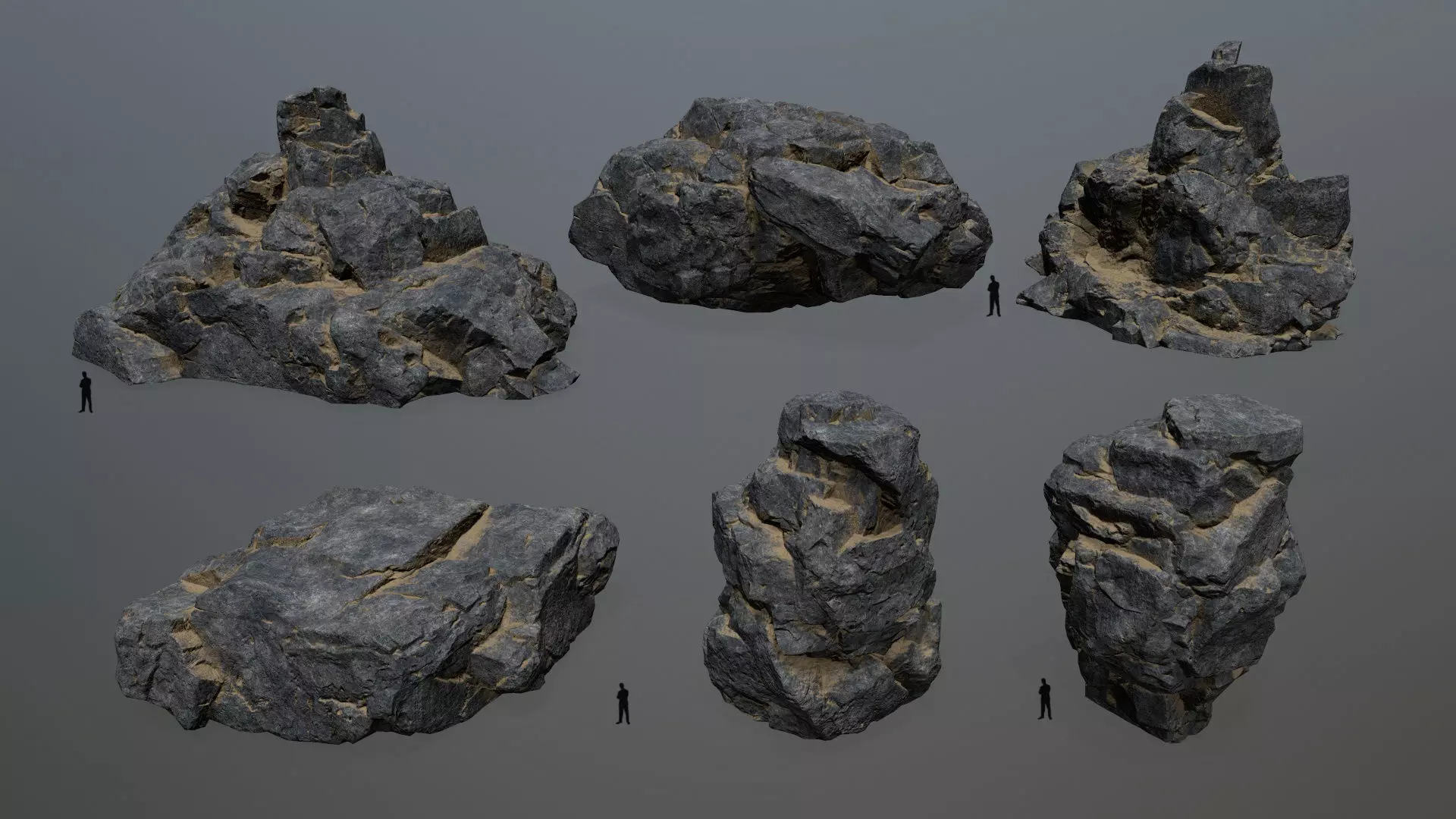 rocks rock Low-poly 3D model_0
