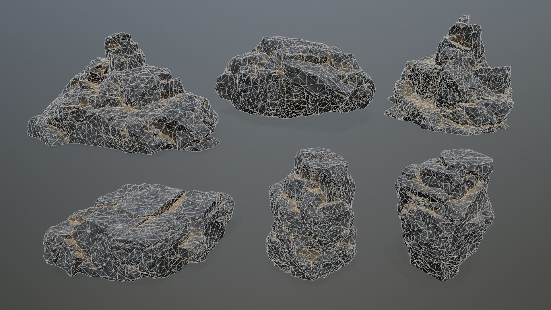 rocks rock Low-poly 3D model_20