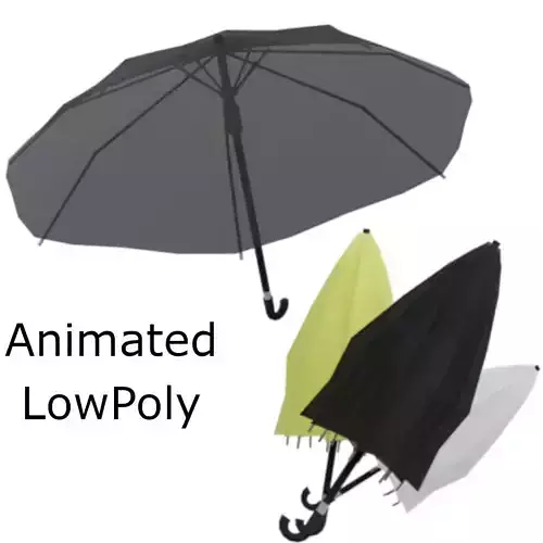 Umbrella animated Low-poly 3D model