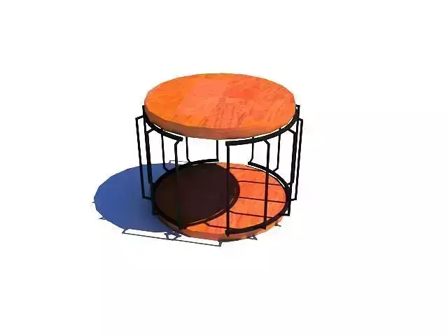 Round wooden metal table
