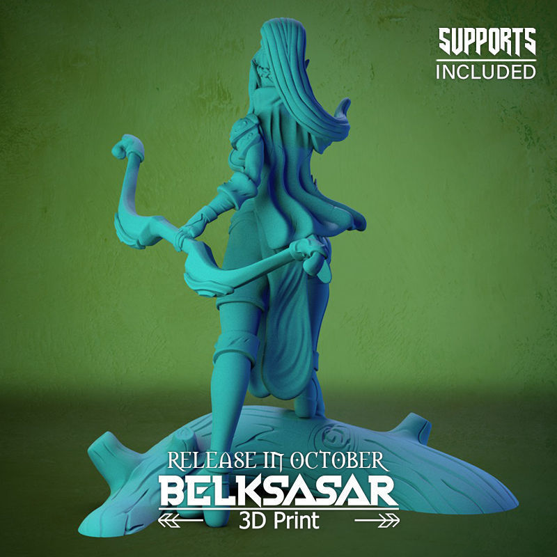 Grove Archer Elf Girl Normal and Nude  3D print model_10