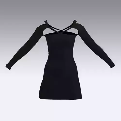 BLACK FRONT PANELED DRESS SMALL DRESS